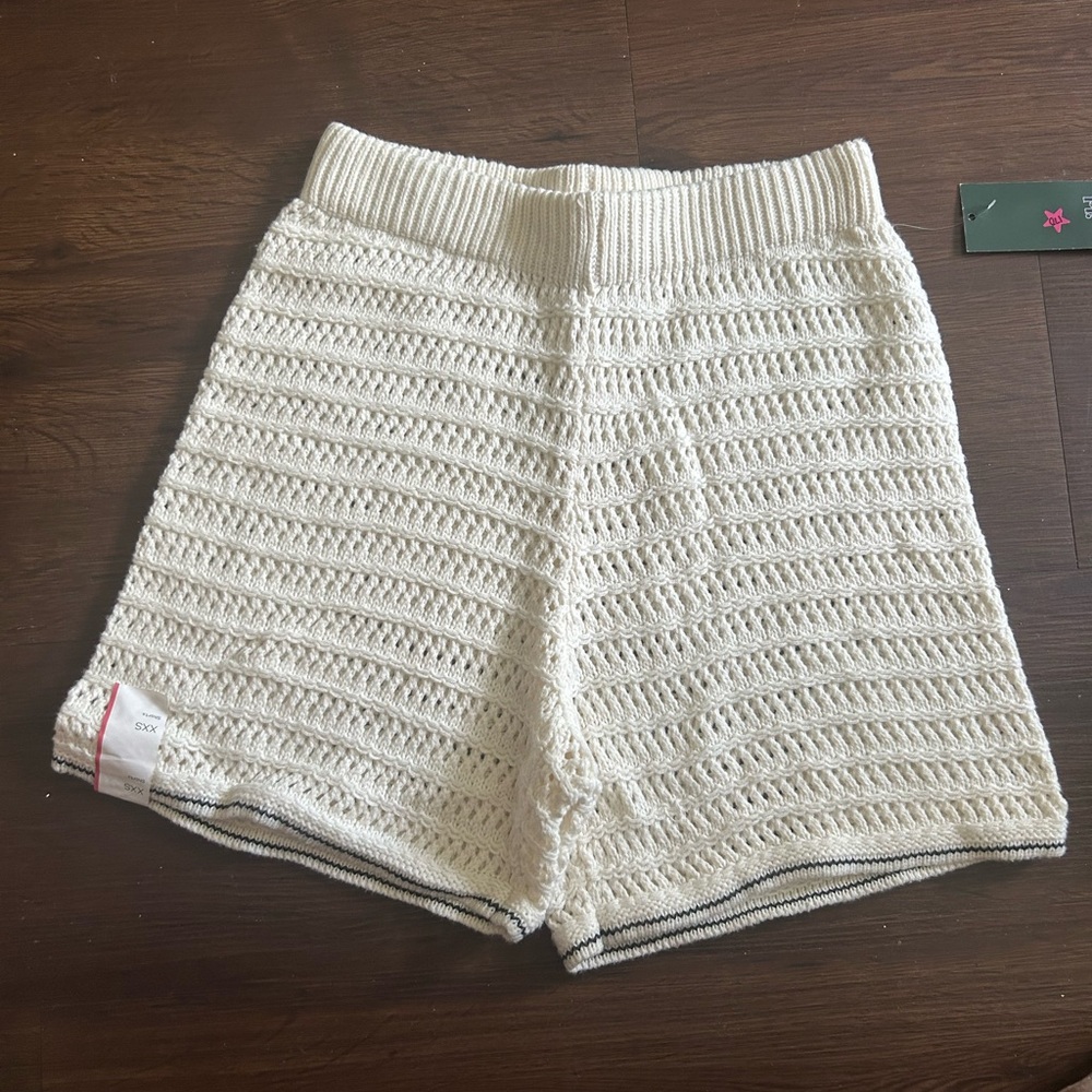 Wild Fable Cream Knit High Waist Shorts